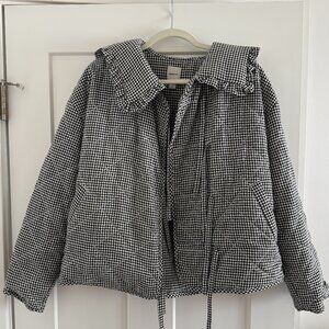 Anthropologie Maeve Gingham Quilted Jacket - Size M